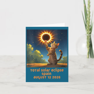 Design für Frauen - Totale Sonnenfinsternis Katze Karte