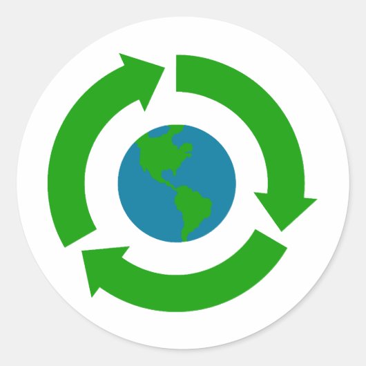 Design für gerecycelt Earth-Logos Runder Aufkleber (Vorderseite)
