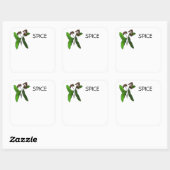 Design für Gewürz- oder Kräuterkennung Quadratischer Aufkleber (Blatt)