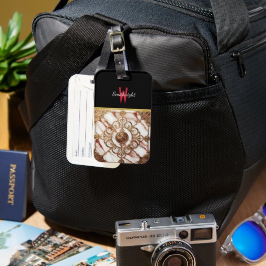 Design für Gilded-Marmor-Panel Gepäckanhänger (Vorderseite & Rückseite)