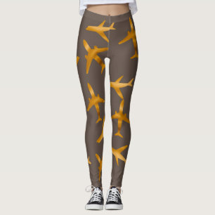 Design für goldene Flugzeug oder Flugzeuge Leggings