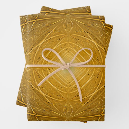 Design für goldenes Metallmuster Geschenkpapier Set (Beispiel)