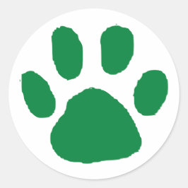 Design für grünen Pawprint (Paw Print) Runder Aufkleber