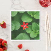 Design für grünes Leaf und rote Blume Serviette (Beispiel)