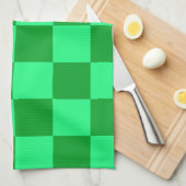 Design für helles und dunkelgrünes Schachbrett Geschirrtuch (Viertel Falte)
