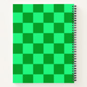 Design für helles und dunkelgrünes Schachbrett Notizblock (Rückseite)