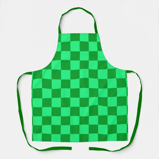 Design für helles und dunkelgrünes Schachbrett Schürze (Vorderseite)