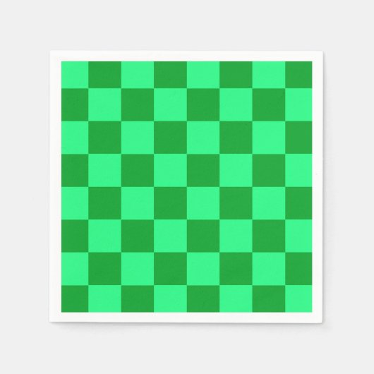 Design für helles und dunkelgrünes Schachbrett Serviette (Vorderseite)