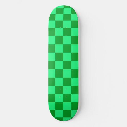 Design für helles und dunkelgrünes Schachbrett Skateboard (Vorderseite)