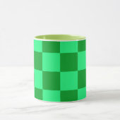 Design für helles und dunkelgrünes Schachbrett Tasse (Zentrum)
