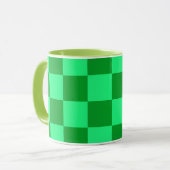 Design für helles und dunkelgrünes Schachbrett Tasse (Vorderseite Links)