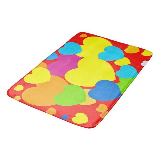 Design für Herz-Muster Badematte (Schrägansicht)