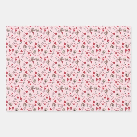 Design für Herz- und Basset-Hounds Geschenkpapier Set (Vorderseite 2)