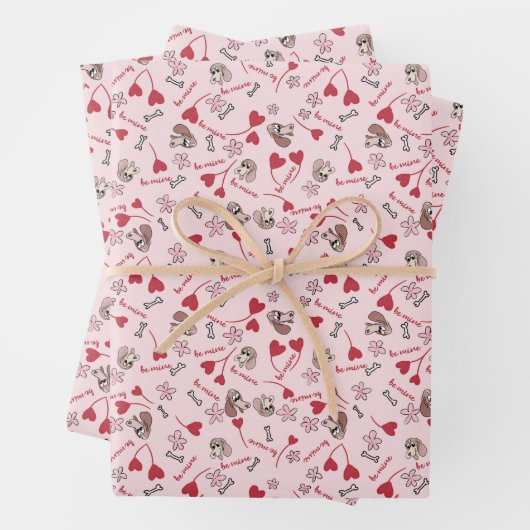 Design für Herz- und Basset-Hounds Geschenkpapier Set (Beispiel)