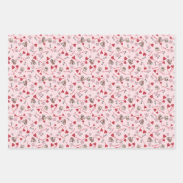 Design für Herz- und Basset-Hounds Geschenkpapier Set