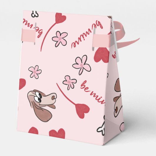 Design für Herz- und Basset-Hounds Geschenkschachtel (Rückseite)