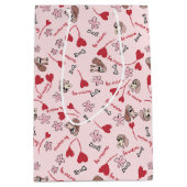 Design für Herz- und Basset-Hounds Mittlere Geschenktüte (Vorderseite)