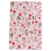 Design für Herz- und Basset-Hounds Mittlere Geschenktüte (Rückseite)