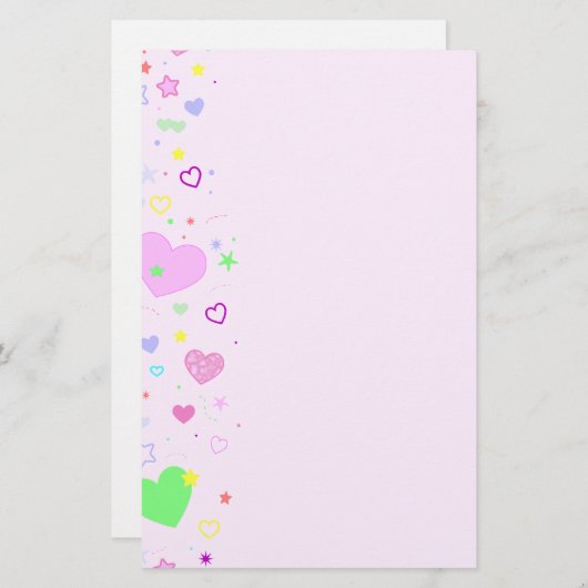 Design für Herz und Sterne Briefpapier (Vorne/Hinten)