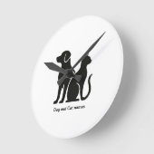 Design für Hunde und Katzen Runde Wanduhr (Winkel)