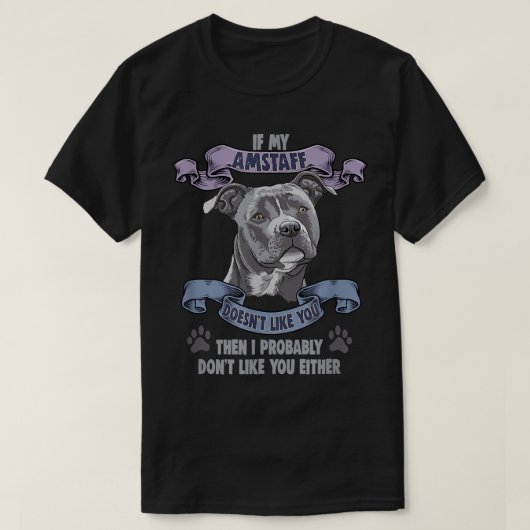 Design für Hundeliebhaber und Hundebesitzer Amstaf T-Shirt (Design vorne)