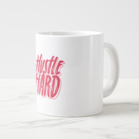 Design für Husteln und Herz-Zitat Jumbo-Tasse (Vorderseite Rechts)