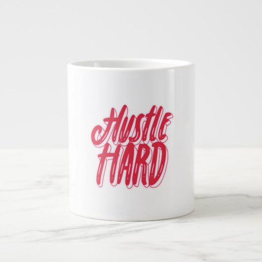 Design für Husteln und Herz-Zitat Jumbo-Tasse (Vorderseite)