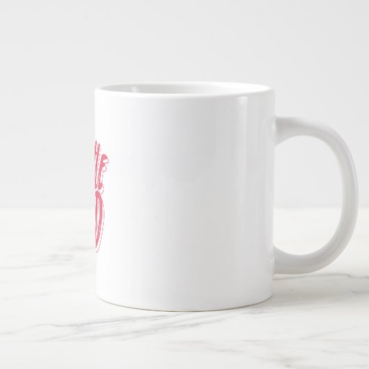 Design für Husteln und Herz-Zitat Jumbo-Tasse (Rechts)