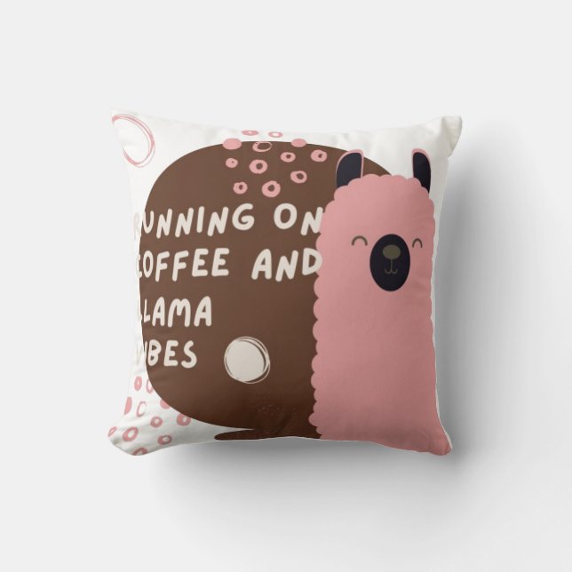 Design für Kaffee und Lama Kissen (Vorderseite)