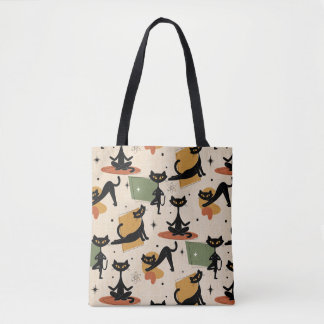Design für Katzen im Atomstil der Mitte des 20. Ja Tasche