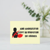 Design für Kinderrechte: Keine Kindersoldaten! Postkarte (Stehend Vorderseite)