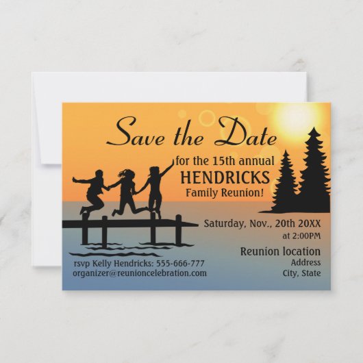 Design für kreative Wiedersehen-Familie Save the D Save The Date (Vorderseite)