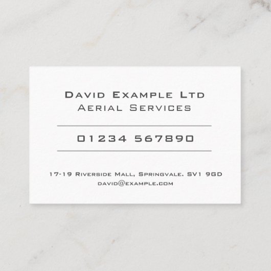 Design für kühne und klare Luftdienste Visitenkarte (Rückseite)