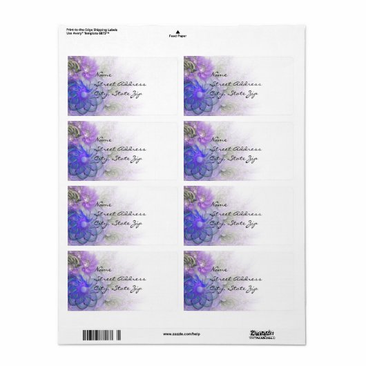 Design für lila und blaue Lacy-Abstrakte Blume (Vorne)