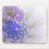 Design für lila und blaue Lacy-Abstrakte Blume Mousepad (Vorne)