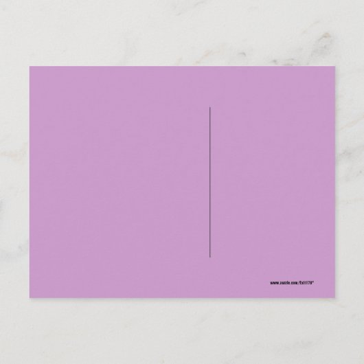 Design für lila und blaue Lacy-Abstrakte Blume Postkarte (Rückseite)