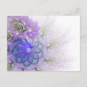 Design für lila und blaue Lacy-Abstrakte Blume Postkarte