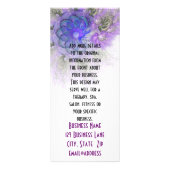 Design für lila und blaue Lacy-Abstrakte Blume Werbekarte (Hinten)