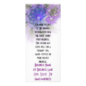 Design für lila und blaue Lacy-Abstrakte Blume Werbekarte (Hinten)