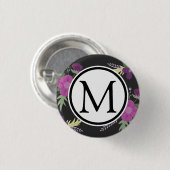Design für lila und schwarze Blume Button (Vorne & Hinten)