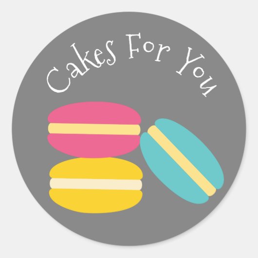 Design für Macaroon-Kuchen Geschenkartikel für die Runder Aufkleber (Vorderseite)