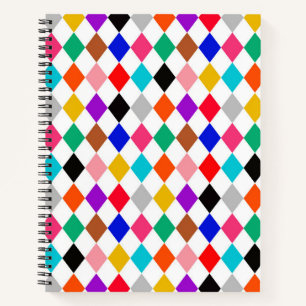 Design für mehrfarbiges Harlequin Diamonds Notizblock