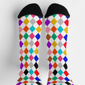 Design für mehrfarbiges Harlequin Diamonds Socken (Oben)