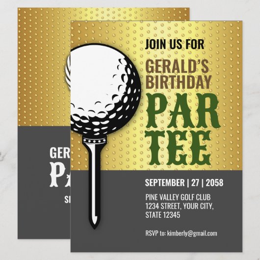 Design für Minimalistisches Golf-Party Einladung (Vorne/Hinten)