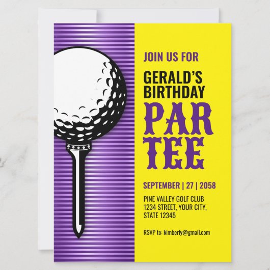 Design für Minimalistisches Golf-Party Einladung (Vorderseite)
