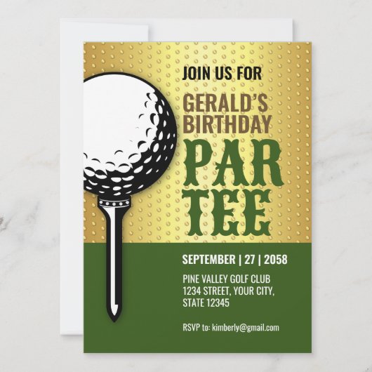 Design für Minimalistisches Golf-Party Einladung (Vorderseite)
