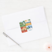 Design für niedliche und pädagogische 4 Jahreszeit Quadratischer Aufkleber (Umschlag)