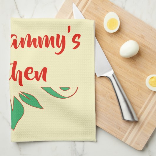 Design für Red and Green Grammy's Kitchen Typograf Geschirrtuch (Viertel Falte)