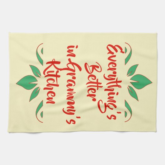 Design für Red and Green Grammy's Kitchen Typograf Geschirrtuch (Horizontal)