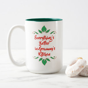 Design für Red and Green Grammy's Kitchen Typograf Zweifarbige Tasse